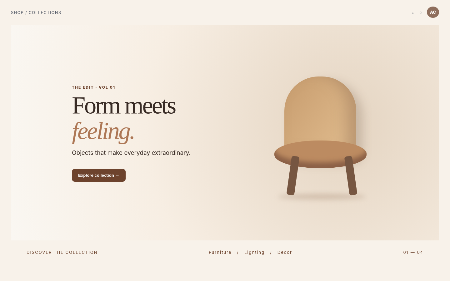 Screenshot of the E-commerce Storefront interface, built as a representative visual presentation